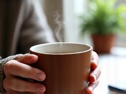 Person drinking tea calmly, symbolizing a moment of peace and mindfulness