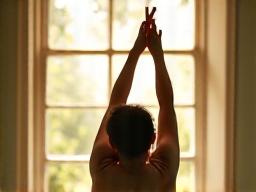 Person stretching gently, showing flexibility and ease of movement