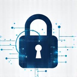 Padlock icon intertwined with digital data lines, representing strong end-to-end encryption for health data.