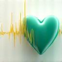 Abstract depiction of heart rate variability data, showing peaks and troughs.