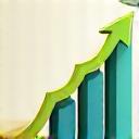 Line graph showing a positive health trend over time, indicated by an upward trajectory.