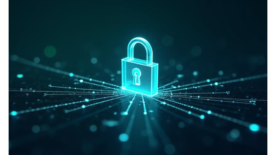 Digital lock icon over a secure network, overlaid with a subtle map of Atlanta, symbolizing robust data security measures and local data residency for health information